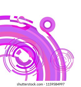 Abstract colored circles, lines, on white background, vector, business