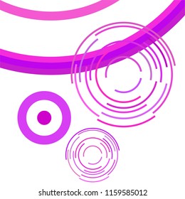 Abstract colored circles, lines, on white background, vector, business