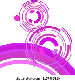 Abstract colored circles, lines, on white background, vector, business