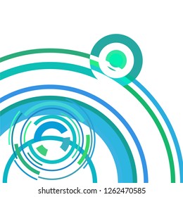 Abstract colored circles, lines, on white background, vector, business