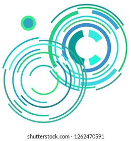 Abstract colored circles, lines, on white background, vector, business