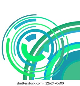 Abstract colored circles, lines, on white background, vector, business