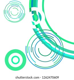 Abstract colored circles, lines, on white background, vector, business