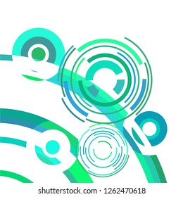 Abstract colored circles, lines, on white background, vector, business