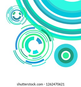 Abstract colored circles, lines, on white background, vector, business