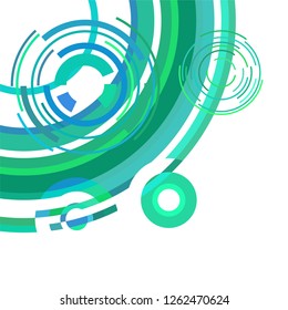 Abstract colored circles, lines, on white background, vector, business