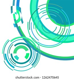 Abstract colored circles, lines, on white background, vector, business