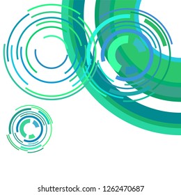 Abstract colored circles, lines, on white background, vector, business