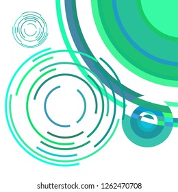 Abstract colored circles, lines, on white background, vector, business