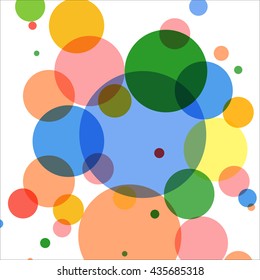 abstract colored circles on a white background.