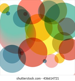 abstract colored circles on a white background.