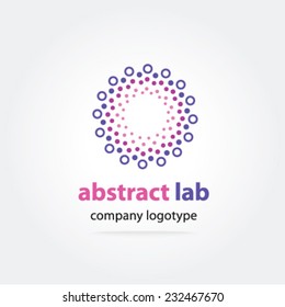 Abstract colored circles vector logo icon concept. Logotype template for branding and corporate design