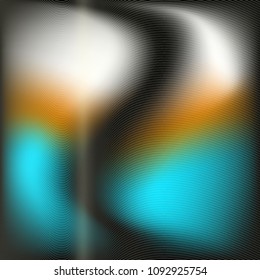 Abstract, colored composition of thin, curved lines on a color gradient background. Vector image.