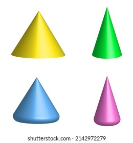 Abstract colored cones. Vector illustration. stock image. 