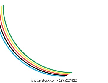 Resumen de líneas curvadas de color sobre un fondo blanco.