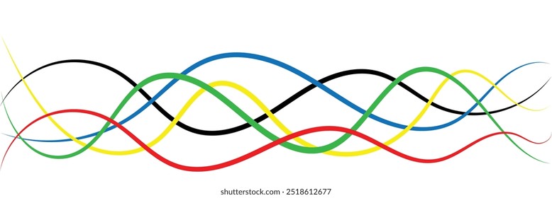 Abstractas líneas curvas de colores sobre un fondo blanco. Ilustración vectorial para volantes de vacaciones, Anuncio. Archivo Eps 81.