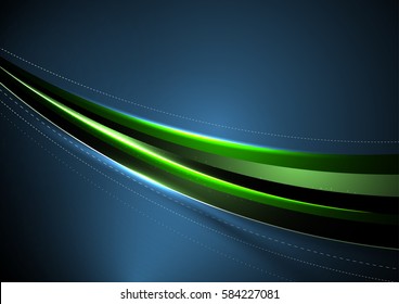 Abstract colored curved lines. Vector arc with broken lines. Multilayer curved strip