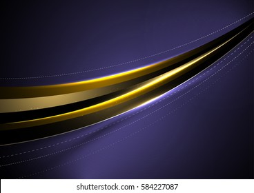 Abstract colored curved lines. Vector arc with broken lines. Multilayer curved strip