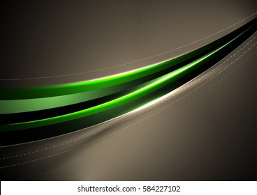 Abstract colored curved lines. Vector arc with broken lines. Multilayer curved strip