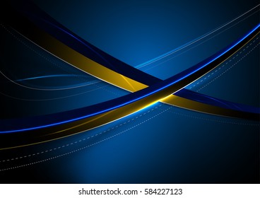 Abstract colored curved lines. Vector arc with broken lines. Multilayer curved strip