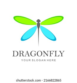 abstract colored dragonfly logo vector