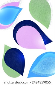 Abstract colored dynamic figures. Drop-shaped petals. Beautiful shapes and colors. Template for your design. Vector illustration