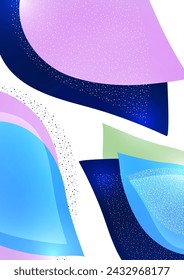 Abstract colored dynamic figures. Drop-shaped petals. Beautiful shapes and colors. Template for your design. Vector illustration