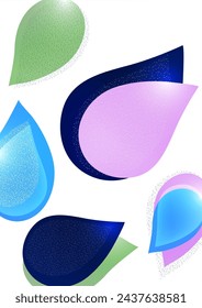 Abstract colored dynamic figures. Drop-shaped petals. Beautiful shapes and colors. Template for your design. Vector illustration