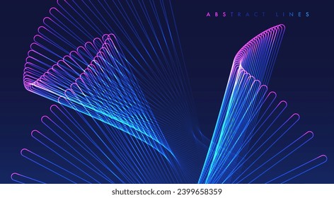 Abstract colored dynamic waves. Modern abstract cover. Colorful curve lines. Graphic concept for your design