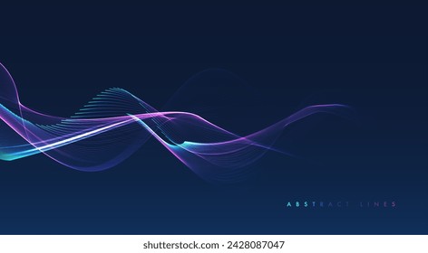 Abstract colored dynamic waves. Modern abstract cover. Colorful curve lines. Graphic concept for your design