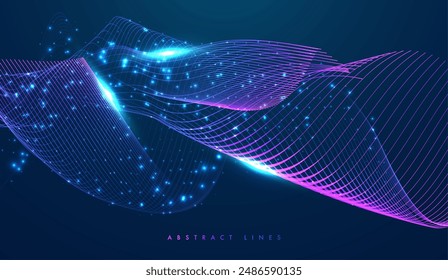 Abstract colored dynamic waves. Modern abstract cover. Colorful curve lines. Graphic concept for your design