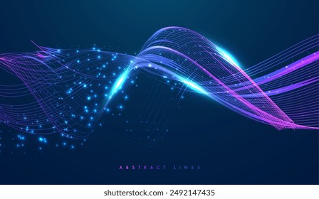 Abstract colored dynamic waves. Modern abstract cover. Colorful curve lines. Graphic concept for your design