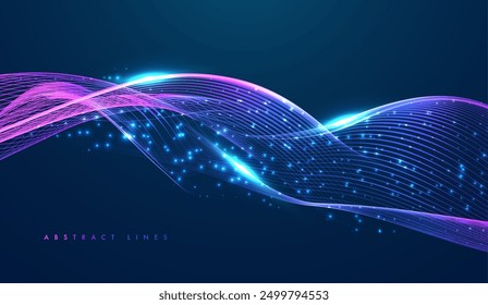 Abstract colored dynamic waves. Modern abstract cover. Colorful curve lines. Graphic concept for your design