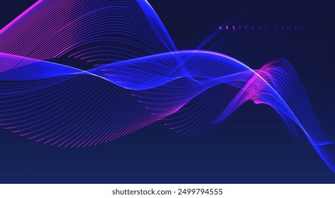 Abstract colored dynamic waves. Modern abstract cover. Colorful curve lines. Graphic concept for your design