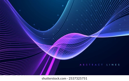 Abstract colored dynamic waves. Modern abstract cover. Colorful curve lines. Graphic concept for your design