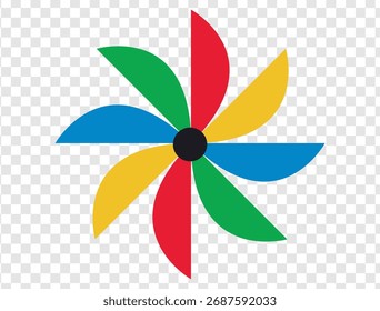 Elementos coloridos abstratos em uma camada transparente