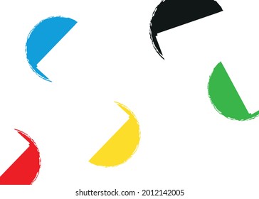 Abstract colored elements on a white background.