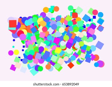 Abstract colored ellipse & square box shape pattern. Good for web page, wallpaper, graphic design, catalog, texture or background. Vector graphic.