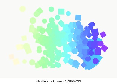 Abstract colored ellipse & square box shape pattern. Good for web page, wallpaper, graphic design, catalog, texture or background. Vector graphic.
