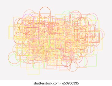 Abstract colored ellipse & square box shape pattern. Good for web page, wallpaper, graphic design, catalog, texture or background. Vector graphic.