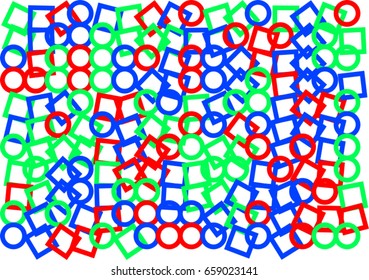 Abstract colored ellipse & square box shape pattern. Good for web page, wallpaper, graphic design, catalog, texture or background. Style of mosaic or tile. Vector graphic.