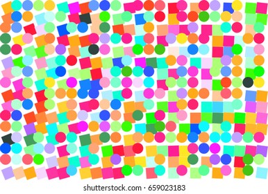 Abstract colored ellipse & square box shape pattern. Good for web page, wallpaper, graphic design, catalog, texture or background. Style of mosaic or tile. Vector graphic.