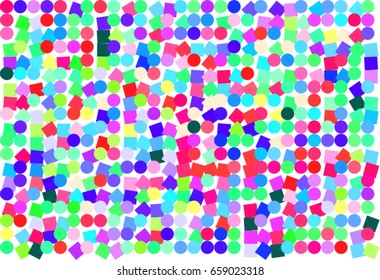 Abstract colored ellipse & square box shape pattern. Good for web page, wallpaper, graphic design, catalog, texture or background. Style of mosaic or tile. Vector graphic.