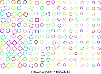 Abstract colored ellipse & square box shape pattern. Good for web page, wallpaper, graphic design, catalog, texture or background. Style of mosaic or tile. Vector graphic.