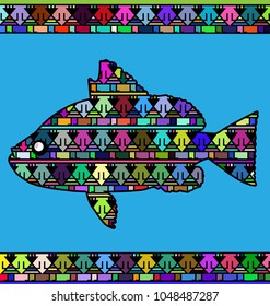 abstract colored fish