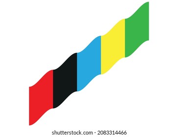 Abstract colored flag. Vector graphics.