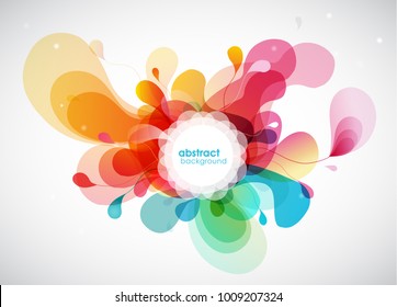 Abstract colored flower background with circles.