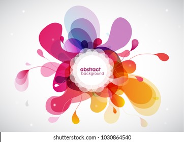 Abstract colored flower background with circles.