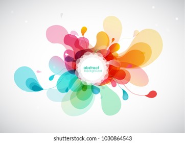 Abstract colored flower background with circles.
