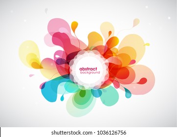 Abstract colored flower background with circles.